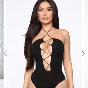 Fashion Nova Searching For A Man Lace Up Bodysuit